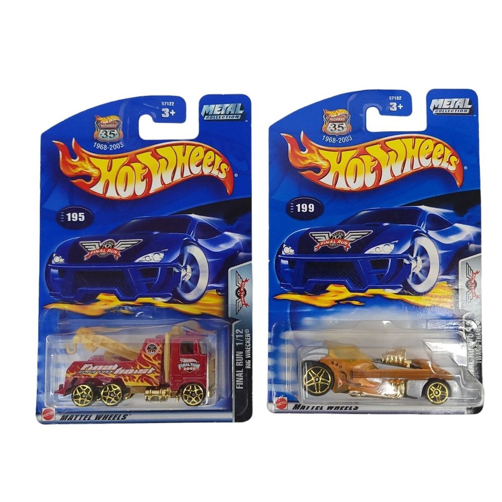 Hot Wheels 2003 Final Run Rig Wrecker 195 Twang Thang 199 Diecast 1/64 On Card